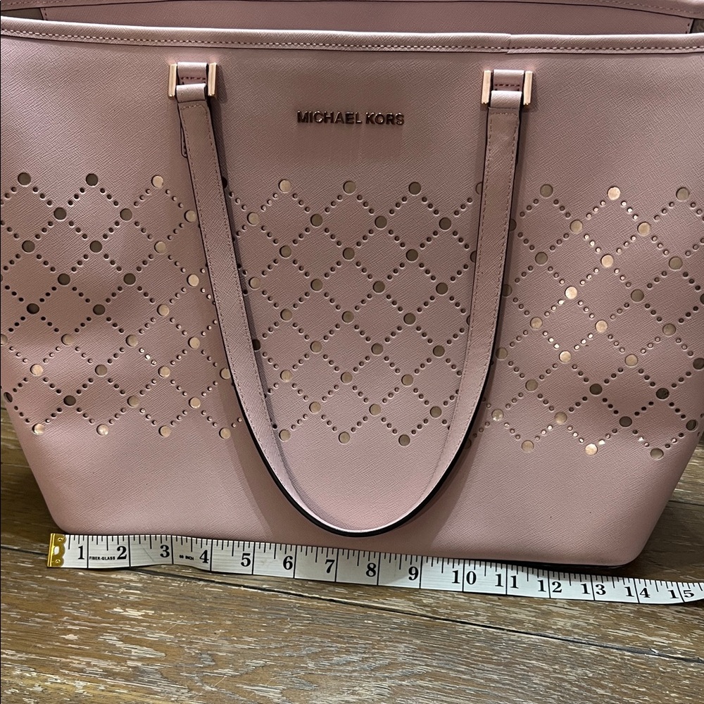 Michael Kors Blush Pink Perforated Tote - Picture 7 of 12